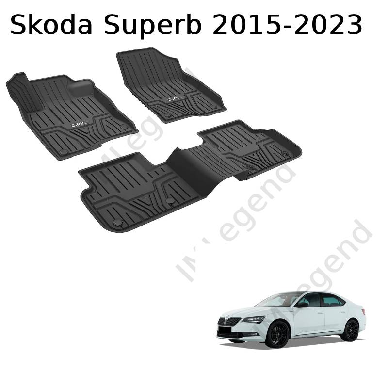 ®3W שטיחים תואמי מקור לסקודה סופרב דור 3 שנים 2015-2023