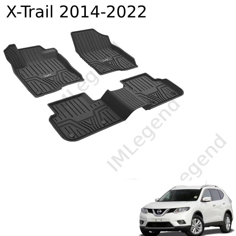 ®3W שטיחים תואמי מקור לניסאן X-Trail דור 3 שנים 2014-2022