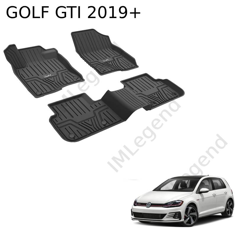 ®3W שטיחים תואמי מקור לפולקסווגן גולף GTI שנת 2019+