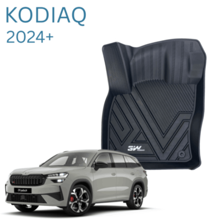 ®3W שטיחים תואמי מקור לסקודה קודיאק דור 2 שנת 2024+ (3 שורות)