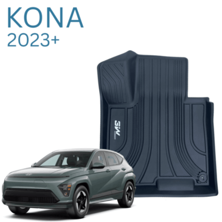®3W שטיחים תואמי מקור ליונדאי קונה דור 2 שנת 2023+ הייבריד  (לא מתאים לדגם פלאג אין)
