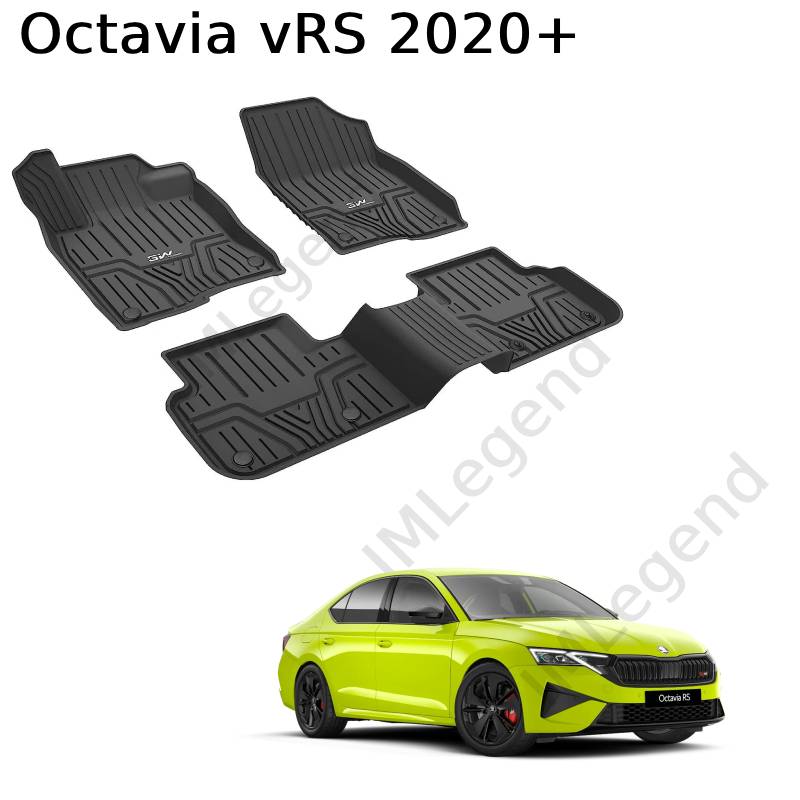 ®3W שטיחים תואמי מקור לסקודה אוקטביה vRS דור 4 שנת 2020+