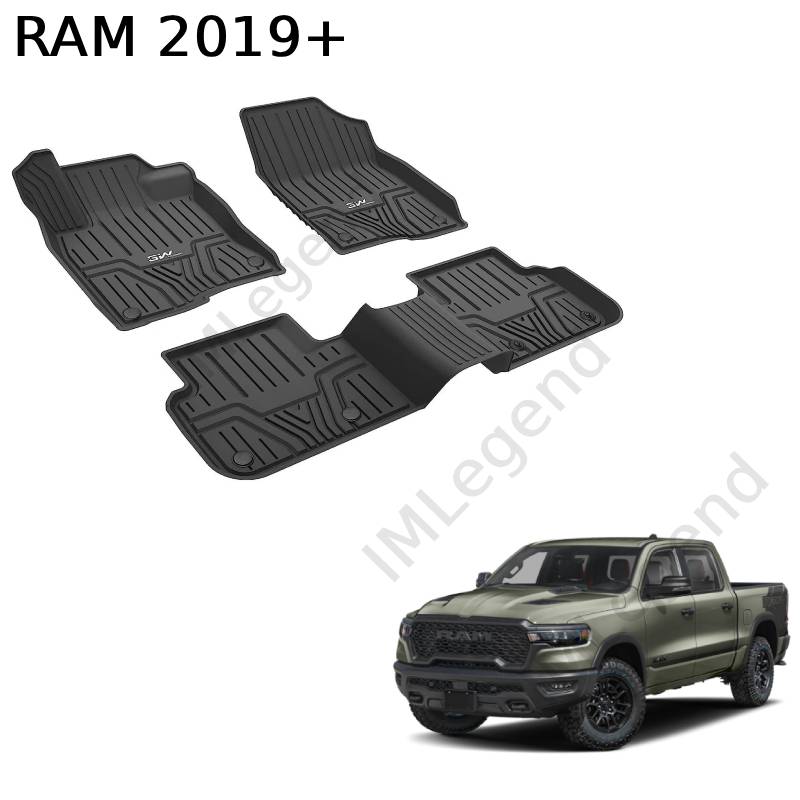 ®3W שטיחים תואמי מקור לדודג' ראם 2500 דור 5 שנים 2019+