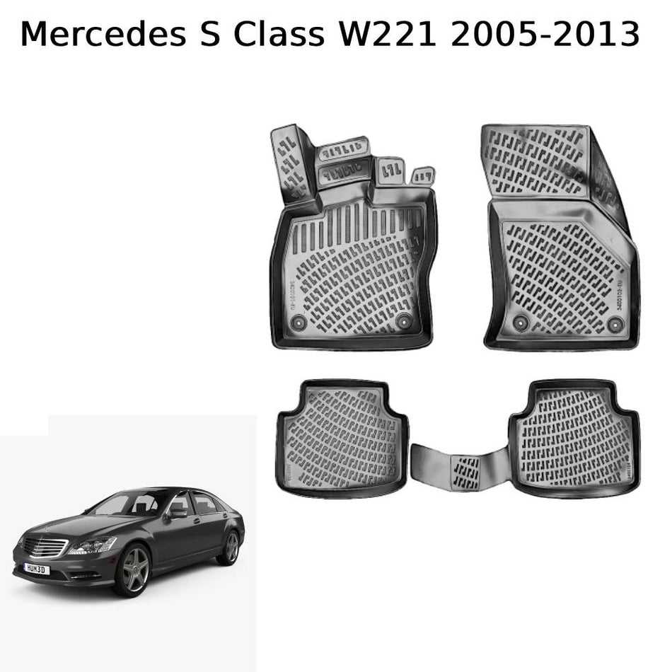 3D שטיחים תואמי מקור למרצדס S W221 שנים 2005-2013